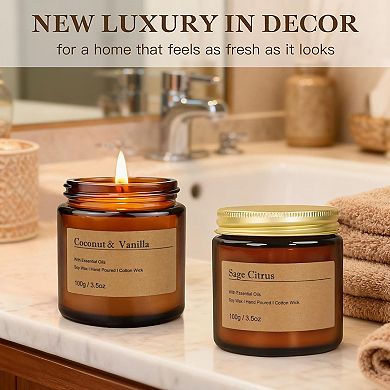 Great Ambitions 6-Pack Scented Candles, 3.5 Oz Soy Wax,Gift Set.