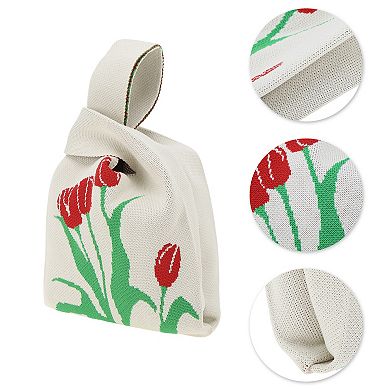 Floral Knitted Wrist Bag 1Pc