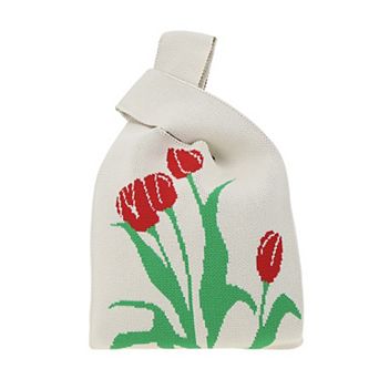 Floral Knitted Wrist Bag 1 pc
