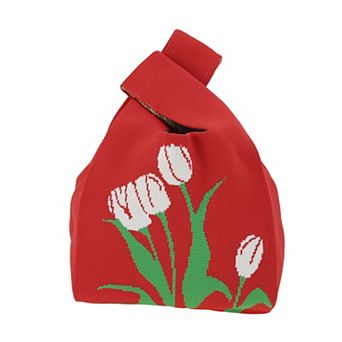 Floral Knitted Wrist Bag 1 pc