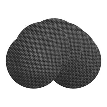 Round Placemats Set of 6 Faux Leather Mats for Dining Table Decor Washable Kitchen Mat 15x15 Inch