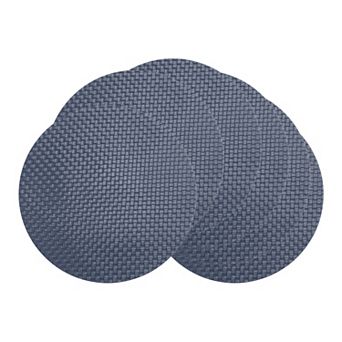 Round Placemats Set of 6 Faux Leather Mats for Dining Table Decor Washable Kitchen Mat 15x15 Inch