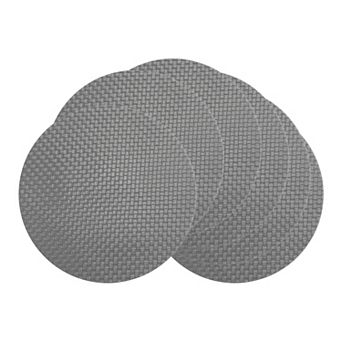 Round Placemats Set of 6 Faux Leather Mats for Dining Table Decor Washable Kitchen Mat 15x15 Inch