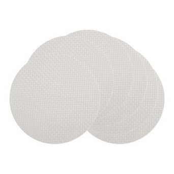 Round Placemats Set of 6 Faux Leather Mats for Dining Table Decor Washable Kitchen Mat 15x15 Inch