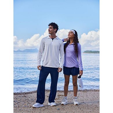 PINSPARK Men's Quarter Zip Mock Neck Pullover Lightweight Long Sleeve Golf Athletic Shirt