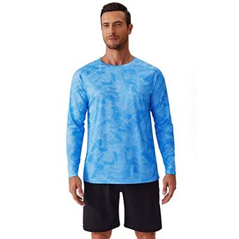 PINSPARK Men's Long Sleeve UV Protection Fishing Shirt Lightweight Quick Dry Workout Tee