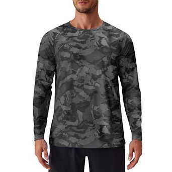PINSPARK Men's Long Sleeve UV Protection Fishing Shirt Lightweight Quick Dry Workout Tee