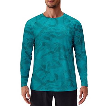 PINSPARK Men's Long Sleeve UV Protection Fishing Shirt Lightweight Quick Dry Workout Tee
