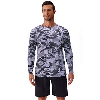 PINSPARK Men's Long Sleeve UV Protection Fishing Shirt Lightweight Quick Dry Workout Tee