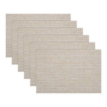 Placemats 6 Pack Rectangle Plastic Mats for Table Decor Heat Resistant Table Mat 17.7 x 11.8 Inch
