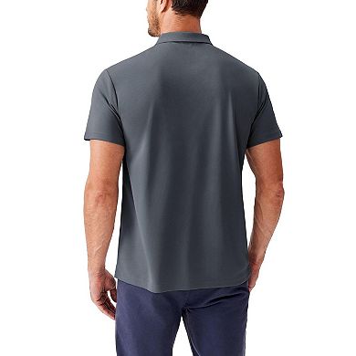 PINSPARK Men's Moisture Wicking Quick Dry Golf Polo Short Sleeve Slim Fit Collared Athletic Shirt