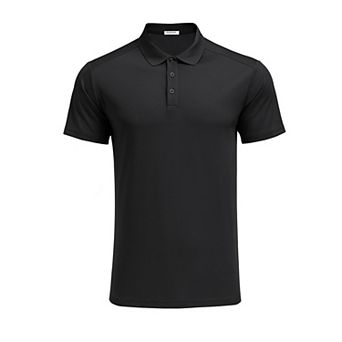 PINSPARK Men's Moisture Wicking Quick Dry Golf Polo Short Sleeve Slim Fit Collared Athletic Shirt