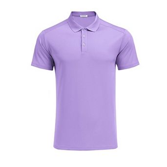 PINSPARK Men's Moisture Wicking Quick Dry Golf Polo Short Sleeve Slim Fit Collared Athletic Shirt