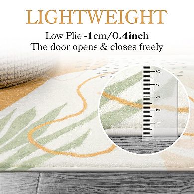 Boho Round Rug Soft Washable Non-Slip Botanical Circle Carpet for Bedroom Living Room Playroom