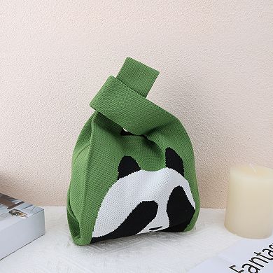 Cute Animal Knitted Wrist Bag for Women 1Pc