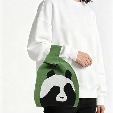 Cute Animal Knitted Wrist Bag for Women 1Pc