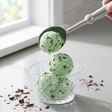 Stainless Steel Ice Cream Scoop with Comfortable Ergonomic Handle for Easy Release 6.1x2.2 Inch