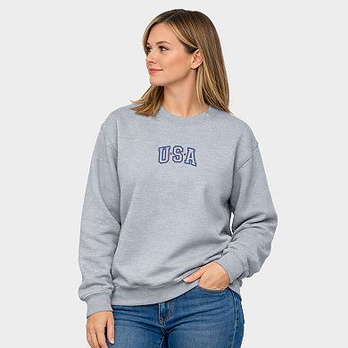 Embroidered USA Outline - Women's Graphic Sweatshirt