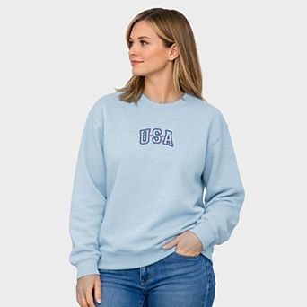 Embroidered USA Outline - Women's Graphic Sweatshirt