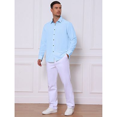 Men's Dress Shirt Casual Business Long Sleeve Button Down Shirts