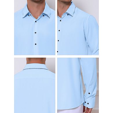 Men's Dress Shirt Casual Business Long Sleeve Button Down Shirts