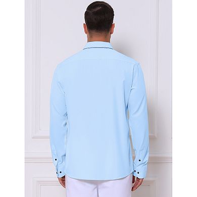 Men's Dress Shirt Casual Business Long Sleeve Button Down Shirts