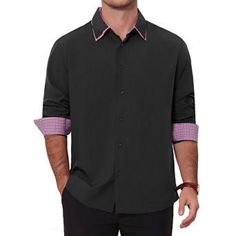 Men's Dress Shirt Casual Business Long Sleeve Button Down Shirts