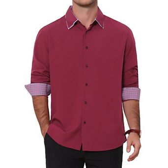 Men's Dress Shirt Casual Business Long Sleeve Button Down Shirts