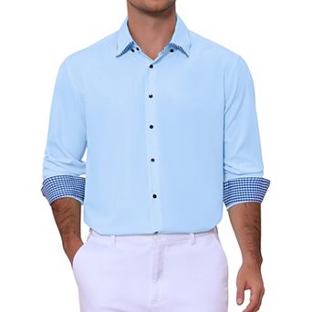 Men's Dress Shirt Casual Business Long Sleeve Button Down Shirts