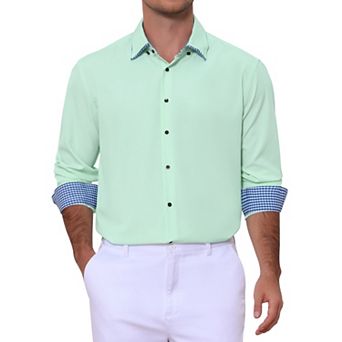 Men's Dress Shirt Casual Business Long Sleeve Button Down Shirts