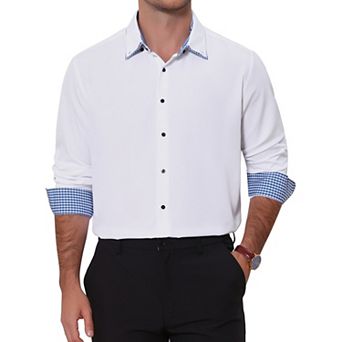 Men's Dress Shirt Casual Business Long Sleeve Button Down Shirts