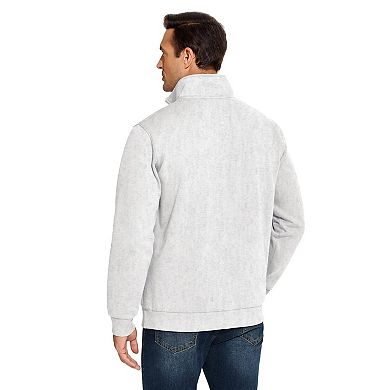 PINSPARK Men's Quarter Zip Mock Neck Pullover Fleece Long Sleeve Fall Winter Warm Sweatshirt