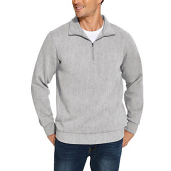 PINSPARK Men's Quarter Zip Mock Neck Pullover Fleece Long Sleeve Fall Winter Warm Sweatshirt