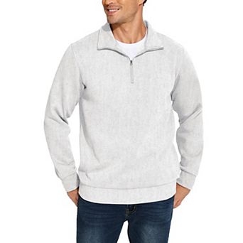 PINSPARK Men's Quarter Zip Mock Neck Pullover Fleece Long Sleeve Fall Winter Warm Sweatshirt