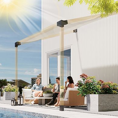 Outsunny Pergola Brackets, 15° Slanted Roof Pergola Bracket Kit