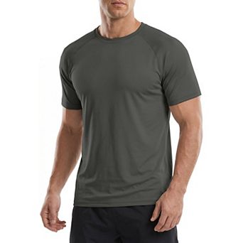 PINSPARK Men's Quick Dry Moisture Wicking T-Shirt Lightweight Short Sleeve Athletic Shirt