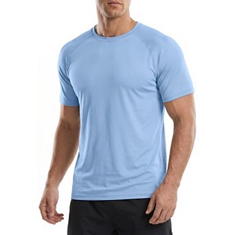 PINSPARK Men's Quick Dry Moisture Wicking T-Shirt Lightweight Short Sleeve Athletic Shirt