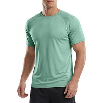 PINSPARK Men's Quick Dry Moisture Wicking T-Shirt Lightweight Short Sleeve Athletic Shirt