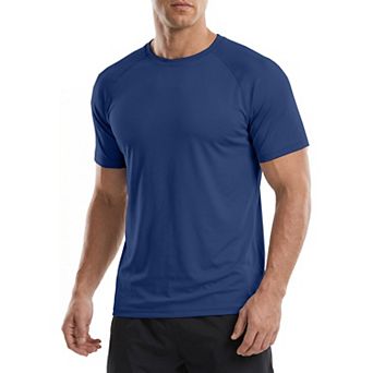 PINSPARK Men's Quick Dry Moisture Wicking T-Shirt Lightweight Short Sleeve Athletic Shirt