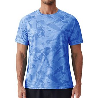 PINSPARK Men's UPF50+ Rash Guard Swim Shirt Sun Protection Quick Dry Fishing Athletic Top