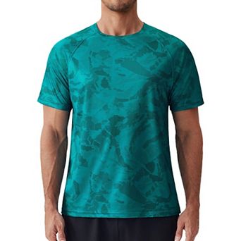 PINSPARK Men's UPF50+ Rash Guard Swim Shirt Sun Protection Quick Dry Fishing Athletic Top
