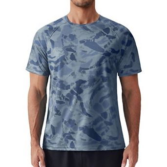 PINSPARK Men's UPF50+ Rash Guard Swim Shirt Sun Protection Quick Dry Fishing Athletic Top