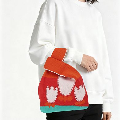 Durable Flowers Knitted Wrist Bag 1Pc