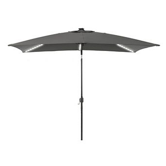 Sonkuki 6×9ft LED Rectangular Outdoor Patio Market Umbrella for Deck, Garden and Poolside
