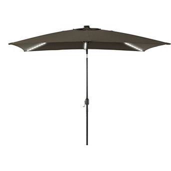 Sonkuki 6×9ft LED Rectangular Outdoor Patio Market Umbrella for Deck, Garden and Poolside