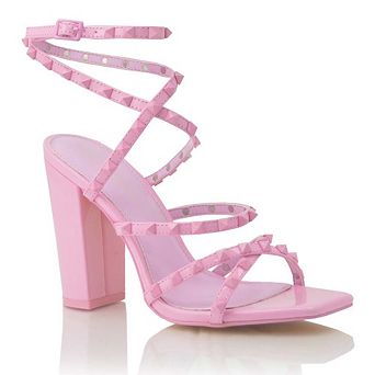 Studded Strappy Block Heel Sandal