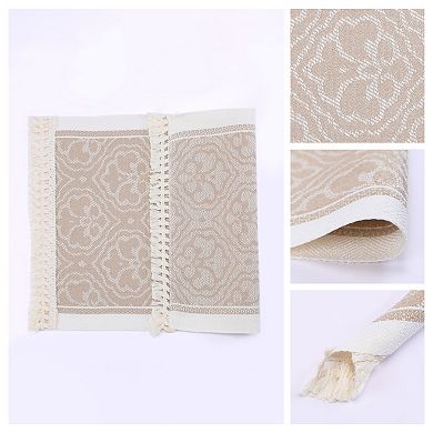 Set of 4 Linen Farmhouse Placemats for Dining Table Decor Washable Kitchen Table Mat 17.7x13.8 Inch
