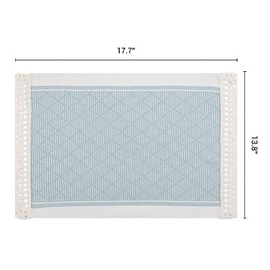 Set of 4 Linen Farmhouse Placemats for Dining Table Decor Washable Kitchen Table Mat 17.7x13.8 Inch