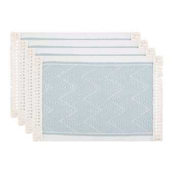 Set of 4 Linen Farmhouse Placemats for Dining Table Decor Washable Kitchen Table Mat 17.7x13.8 Inch