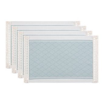 Set of 4 Linen Farmhouse Placemats for Dining Table Decor Washable Kitchen Table Mat 17.7x13.8 Inch